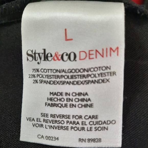 Style & Co Black Denim Birthday Girl Jacket Size L Large - Picture 11 of 12
